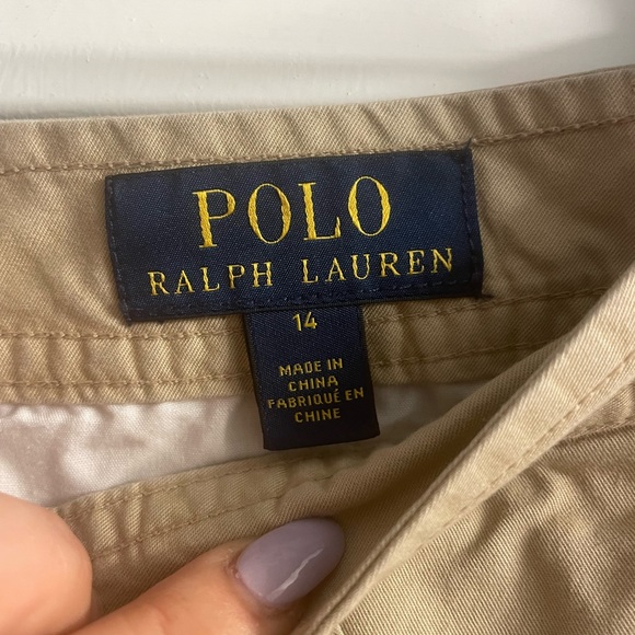 Polo Ralph Lauren Khaki Cargo Shorts Like New, Size 14-Were For School Uniform - Picture 4 of 5